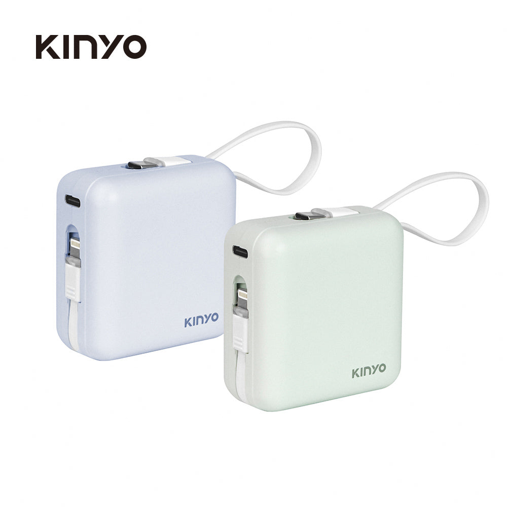 KINYO 大方塊雙線夾心隨手充10000mAh 藍色/綠色 團購